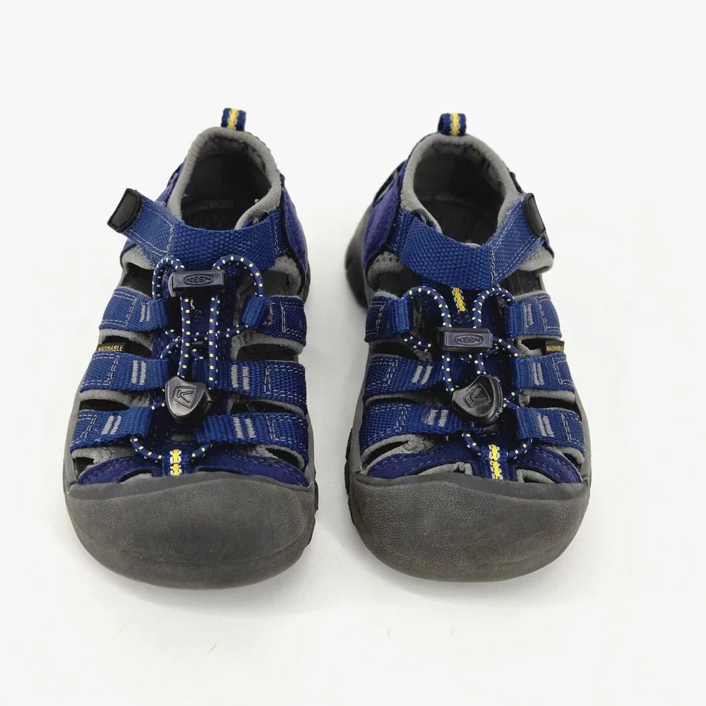 KEEN Newport H2 Navy Blue Yellow Waterproof Closed Toe Sandals Toddler Kids 10